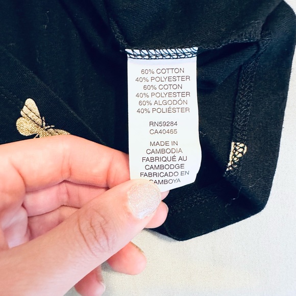 Children’s Place Butterfly Shirt / Black & Gold / 2T - Picture 4 of 4